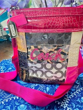 Coach Patchwork Crossbody Bag in Pink Multi